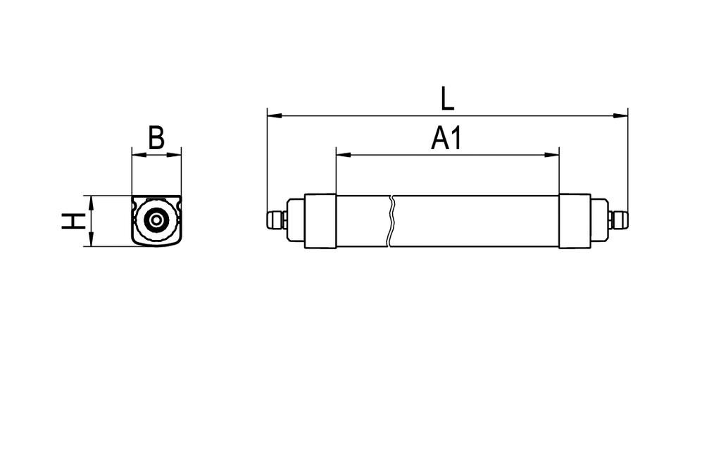 LED-Feuchtraumleuchte 51W 4000K 5900lm ws Konv Dimmung DALI IP65 1516x67x69mm