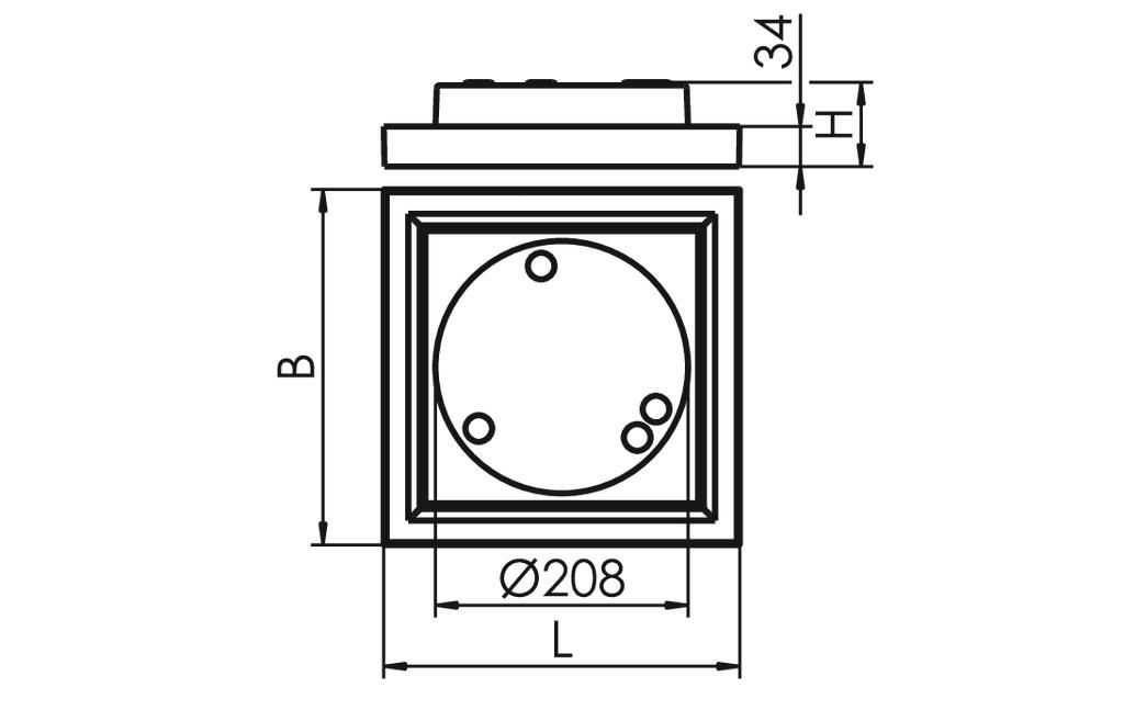 LED-Deckenanbauleuchte 23W 4000K 2730lm ws DALI Dimmung DALI IP20 293x293x50mm