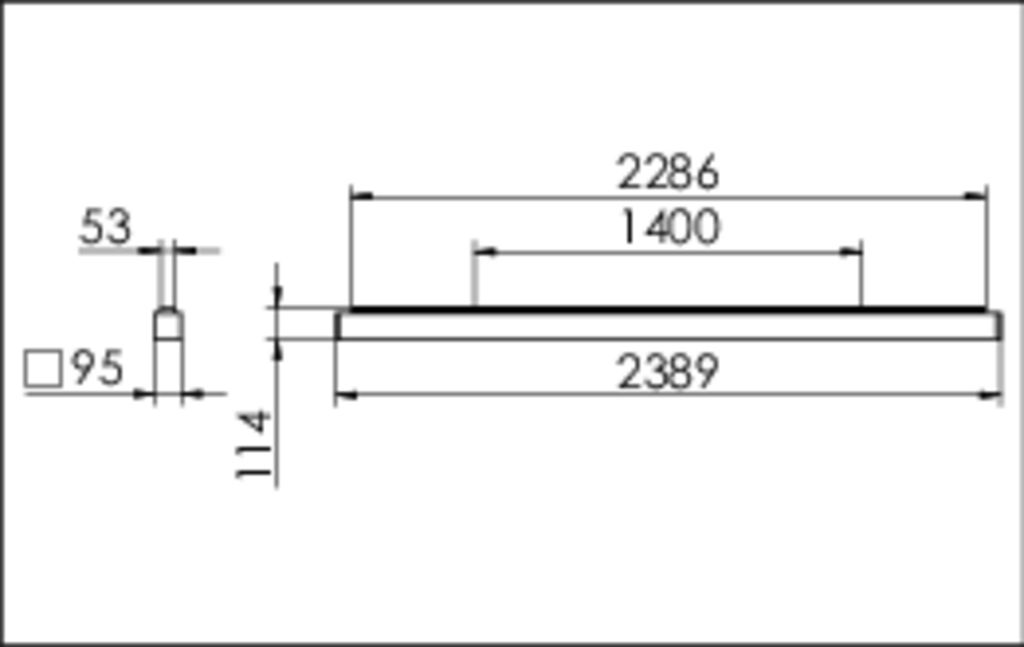 LED-Deckenanbauleuchte 70W 3000K 9170lm ws IP20 2389x95x114mm