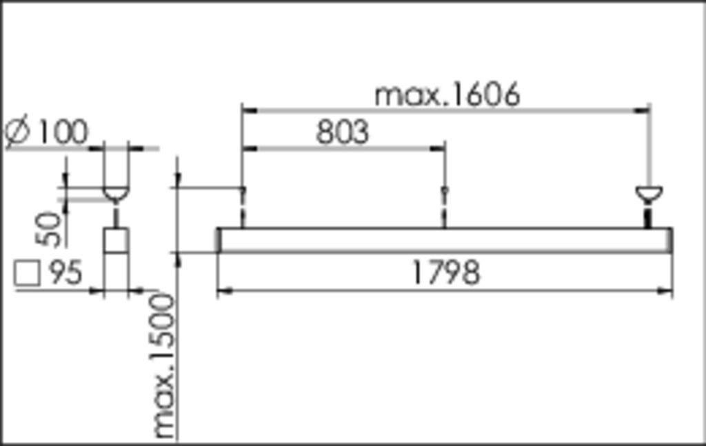 LED-Pendelleuchte 53W 2700-6500K 6460lm si 6LEDs LED nicht austauschbar sym IP20
