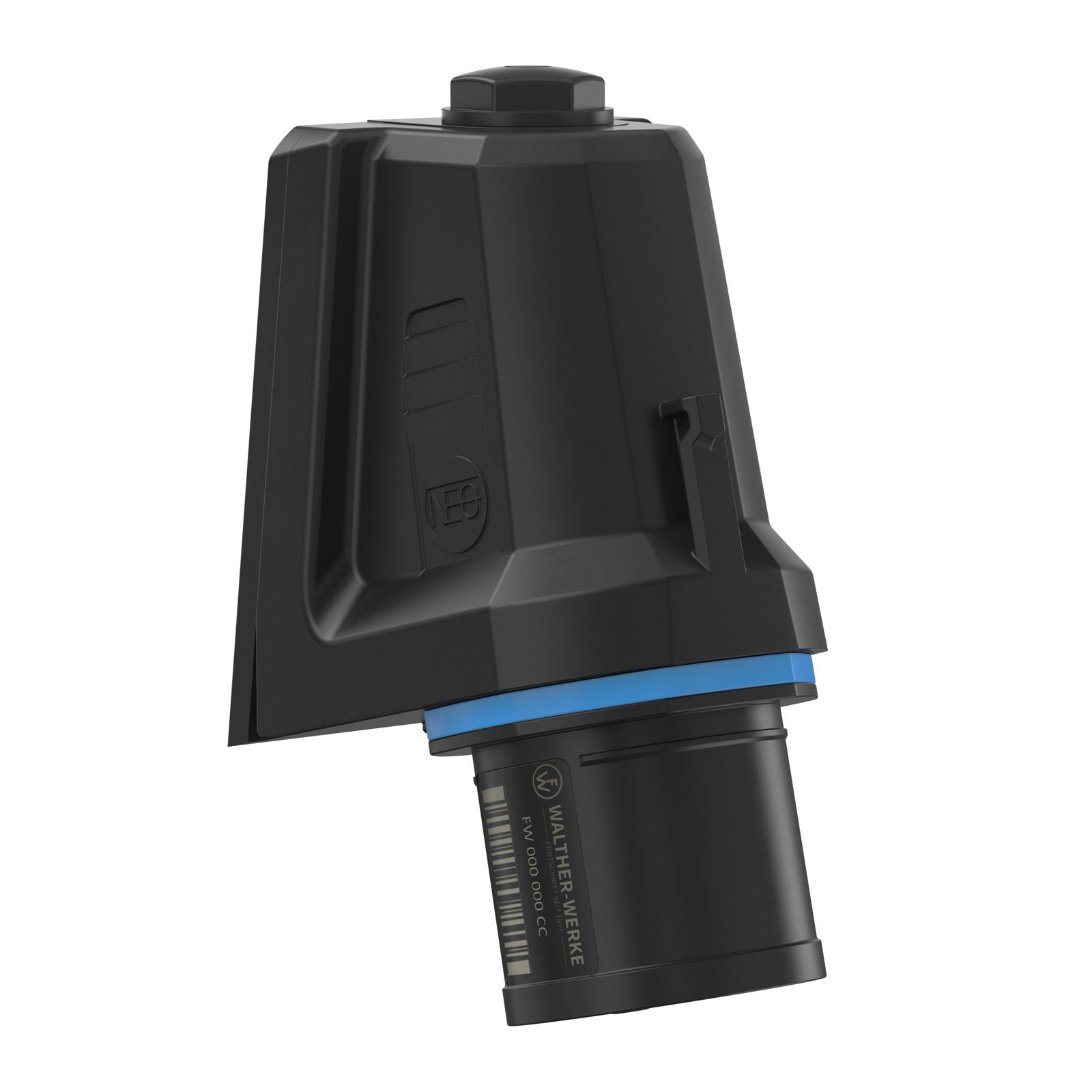 CEE-Aufbaugerätestecker 3p 16A 16A IP54 230V/bl 6h schraubl.Kl abgew Kst