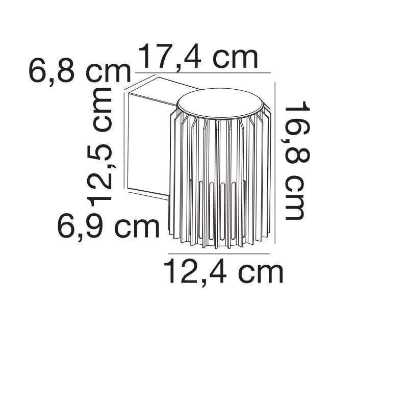 Wandanbauleuchte Aludra 15W HV sw IP54 E27 Ø124x168mm