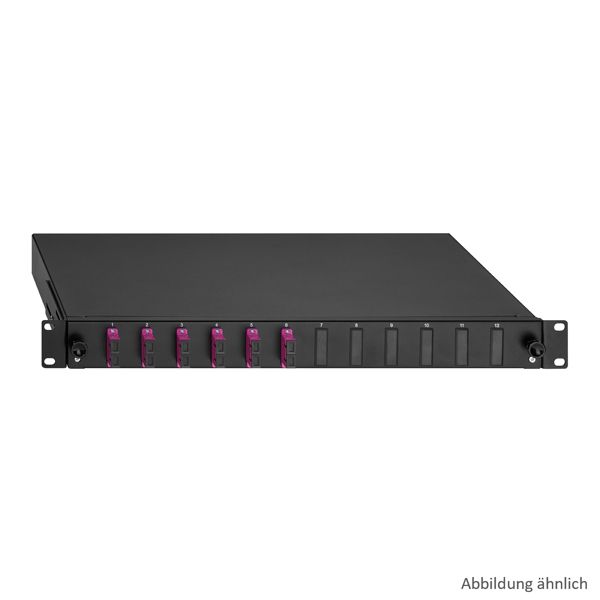 LWL-Patchpanel 6f LC-D 1HE OS2 19Zoll m.Pigtails max:24f