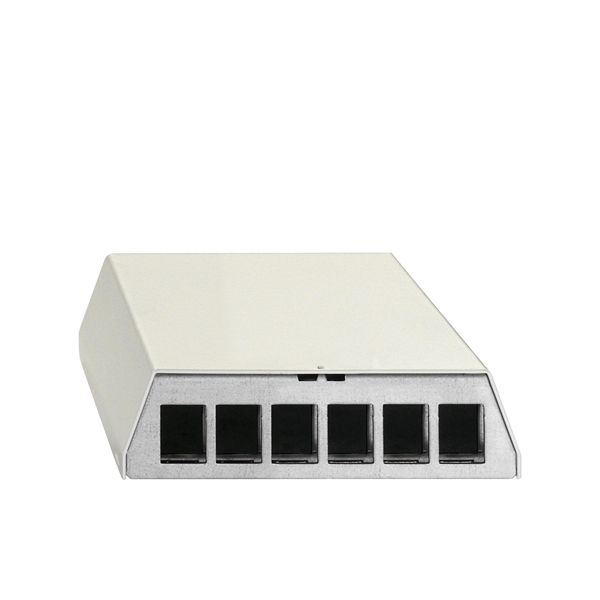 Patchpanel 6Ports Cat6 AP Schirm RAL9010 37,3x130x109,5mm