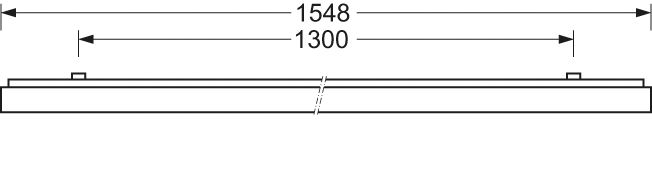 LED-Deckenanbauleuchte 34W 3000K 4200lm ws DALI Dimmung DALI IP20 1548x239x62mm