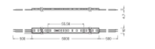 LED-Lichtband 4,2W/m ws 3000K 144Stk/m IP67 LED nicht austauschbar 5000mm DC