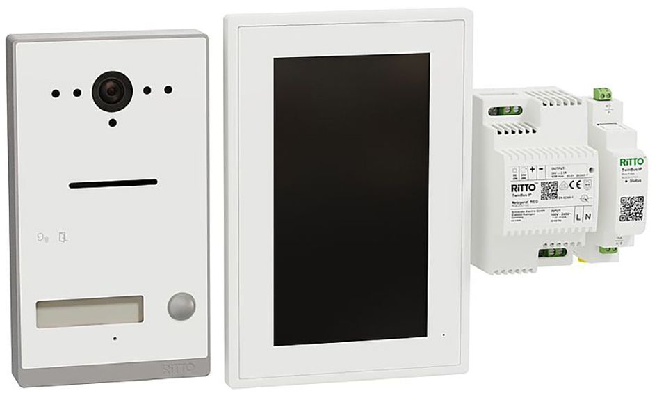 Video-Türsprechset 2Draht 1xTeiln AP/AP ws ws 1LS Aufputz/Aufputz