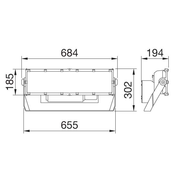 LED-Anbaustrahler 400W STADIUM PRO 5700K Konv Dimmung DALI 1LED Alu IP66 gr mt