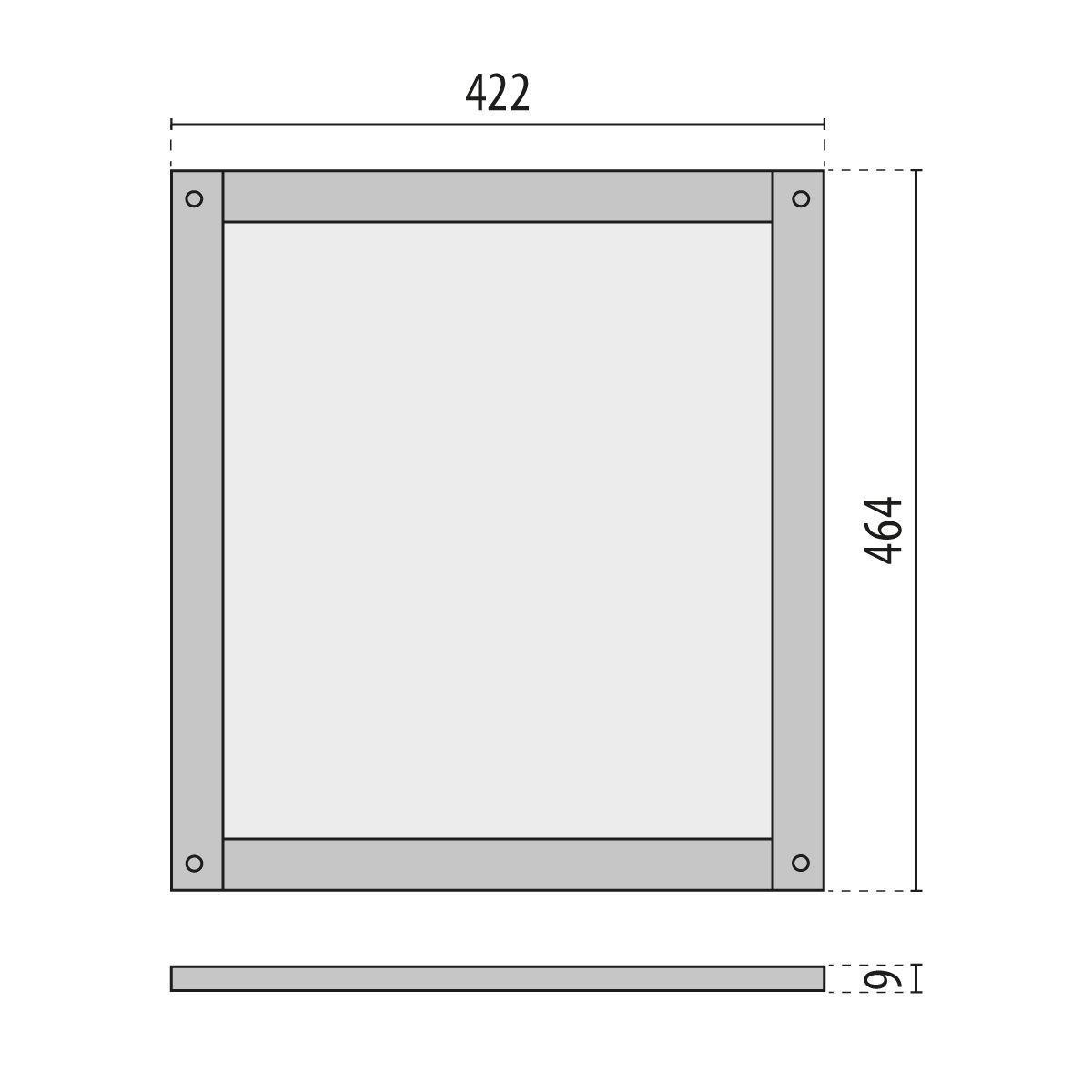 Ersatzglas ws sym direkt Glas 464x422x9mm