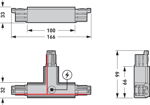 Kupplung/Verbinder T sw 3p 100mm