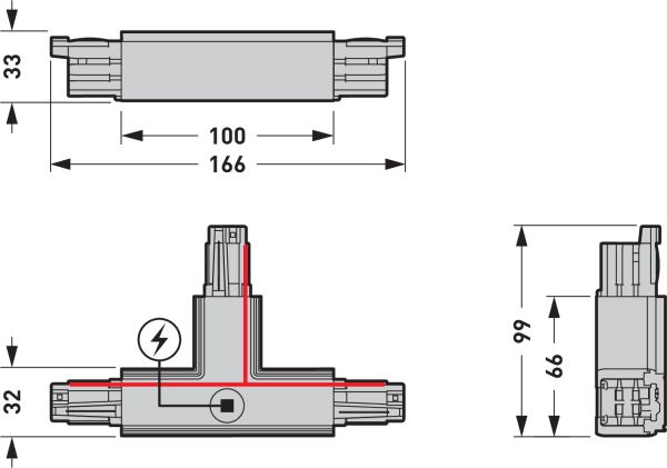 Kupplung/Verbinder T sw 3p 100mm