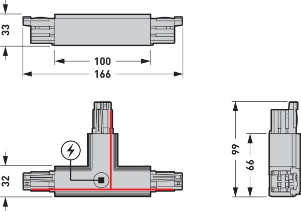 Kupplung/Verbinder T sw 3p 100mm