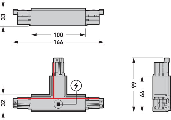 Kupplung/Verbinder T sw 3p 100mm