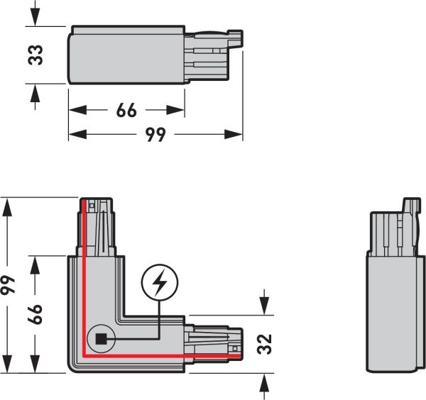 Kupplung/Verbinder L sw 3p 66mm