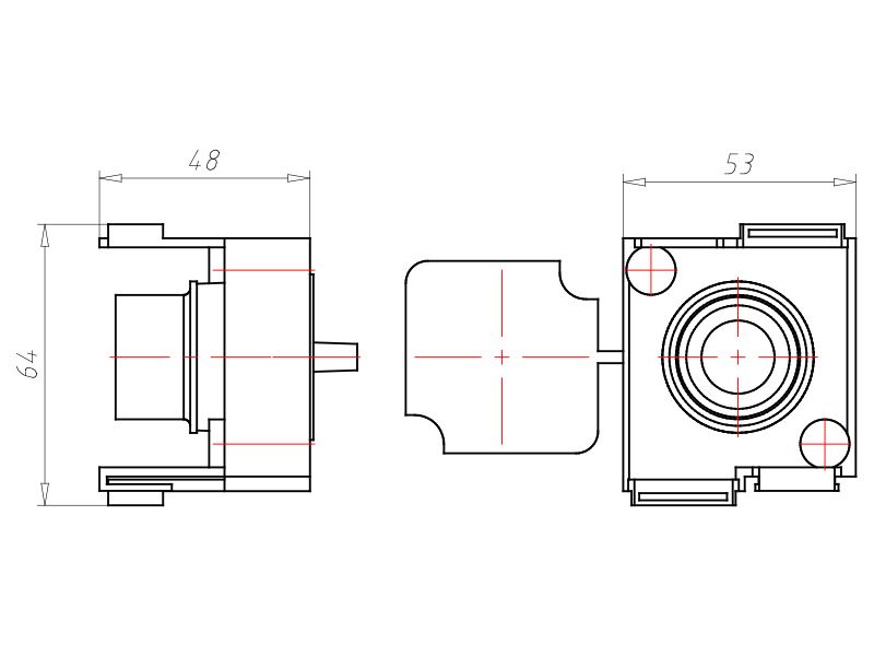 Leitungsauslass Rohr beton Ø25mm 2f 53x64mm