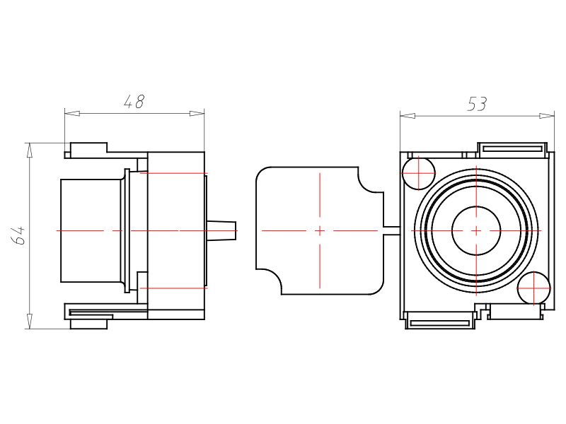 Leitungsauslass Rohr beton Ø32mm 2f 53x64mm