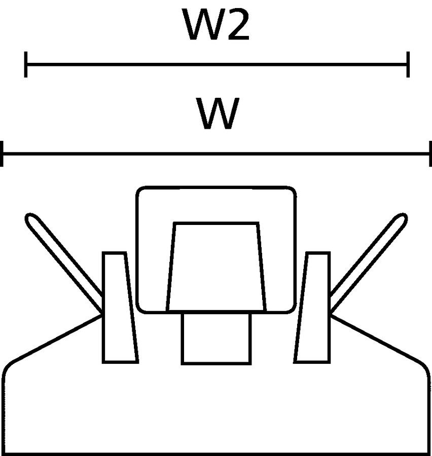 Befestigungssockel Kst sw 31x25x14,8mm PA kleben/schrauben Polyamid (PA) Ø3,1mm