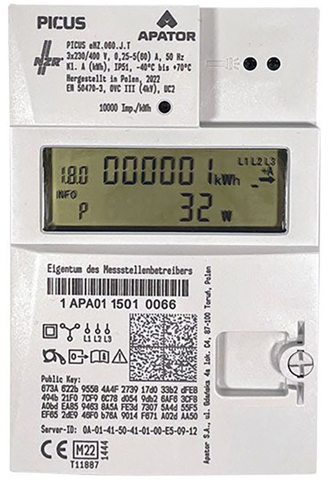 Drehstromzähler Vierleit elektr digi A 5A 60A 230-400V/N-L Zweitarif 50Hz D0