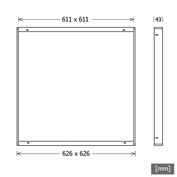 Aufbaurahmen ws Fyrra Alu L626mm B626mm H43mm