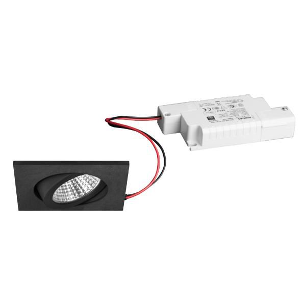 LED-Einbaustrahler 6W 3000K 630lm Konv sw mt 1LED Alu IP20 RF:hochglänzend