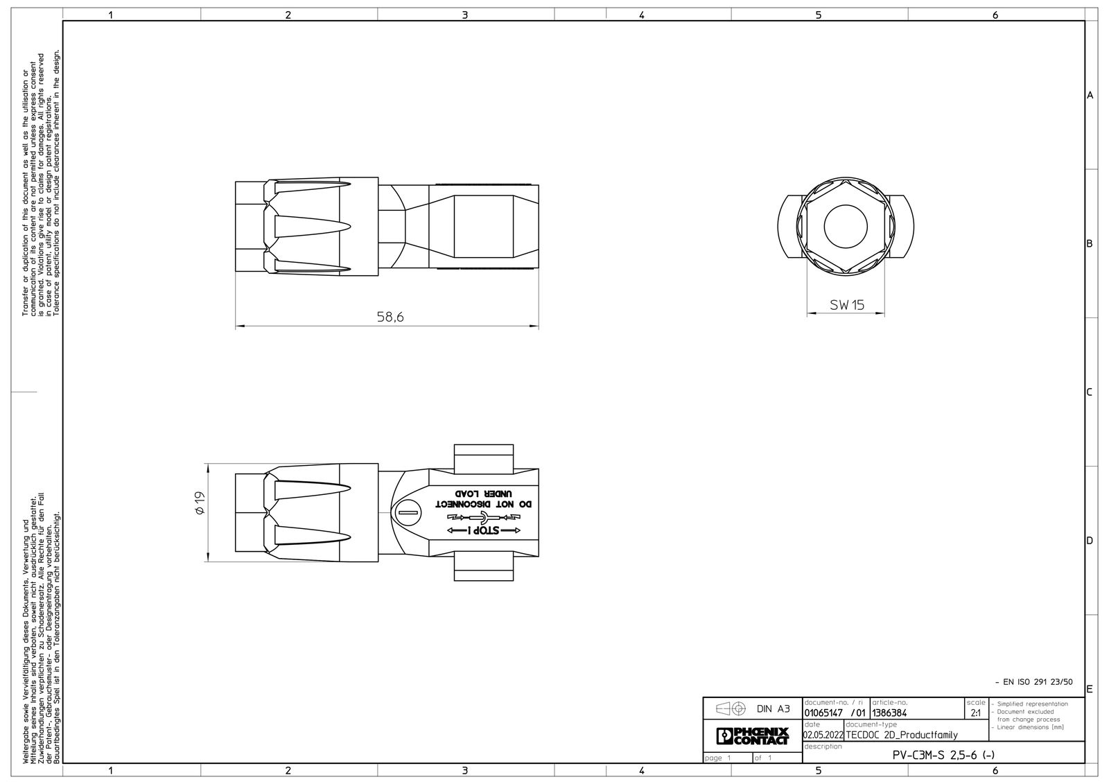PV-Rundstecker SUNCLIX 2,5-6qmm 35A IP66 Federzugans ger