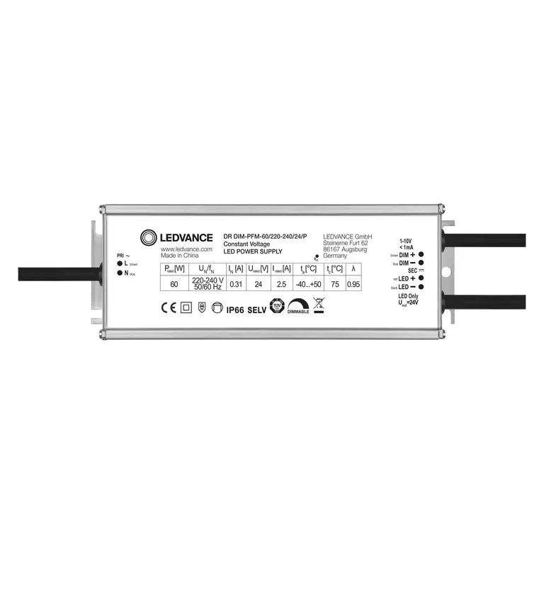 LED-Steuerung 60W 2500mA 24V IP66 1-10V Dimmung 1-10 V Metallgeh stat