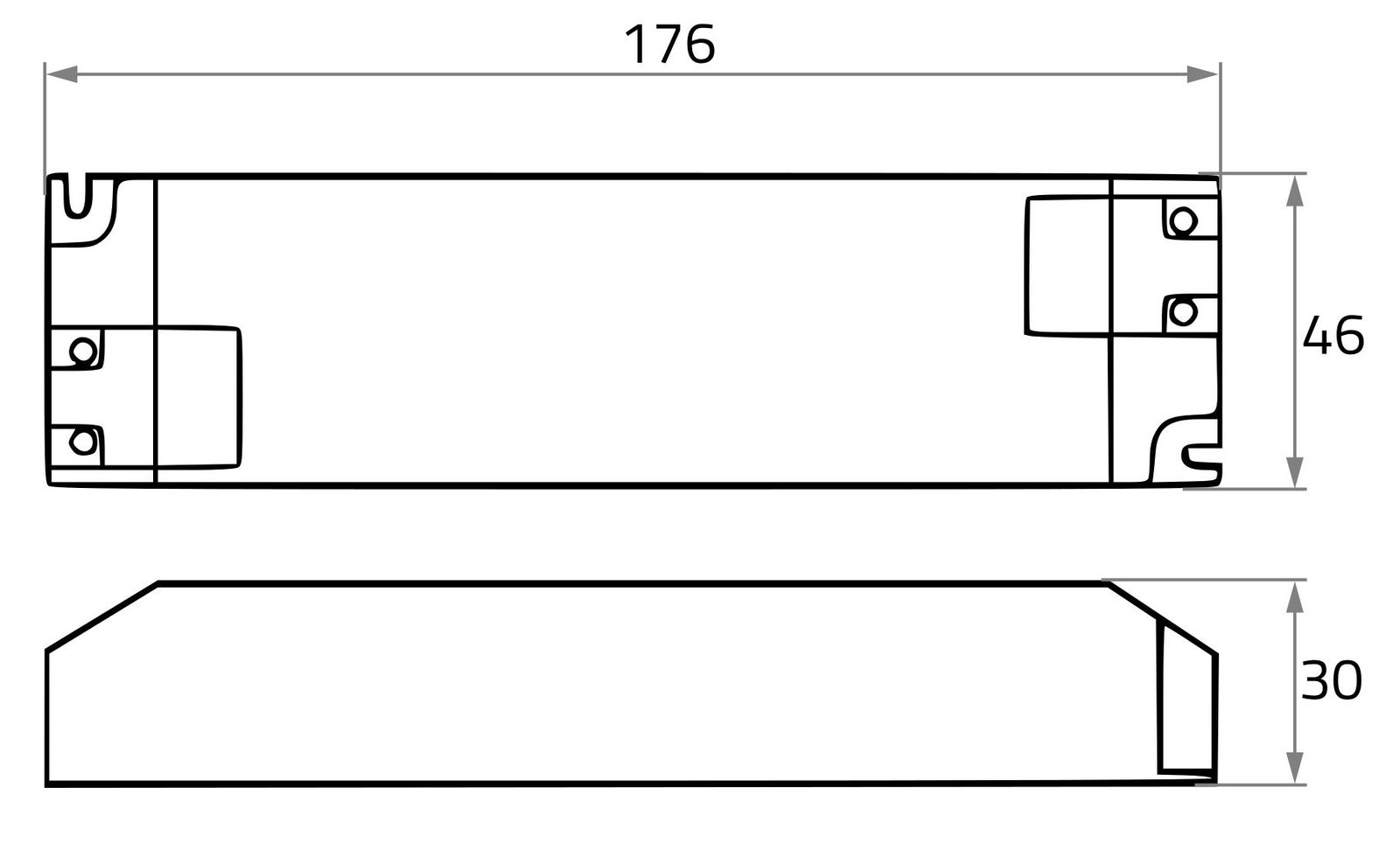 LED-Trafo 60W 2500mA 24V IP20 Kstgeh stat 176x46x30mm