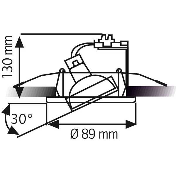 Einbaustrahler 50W Konv ws mt IP20 ST Ø/EB68mm