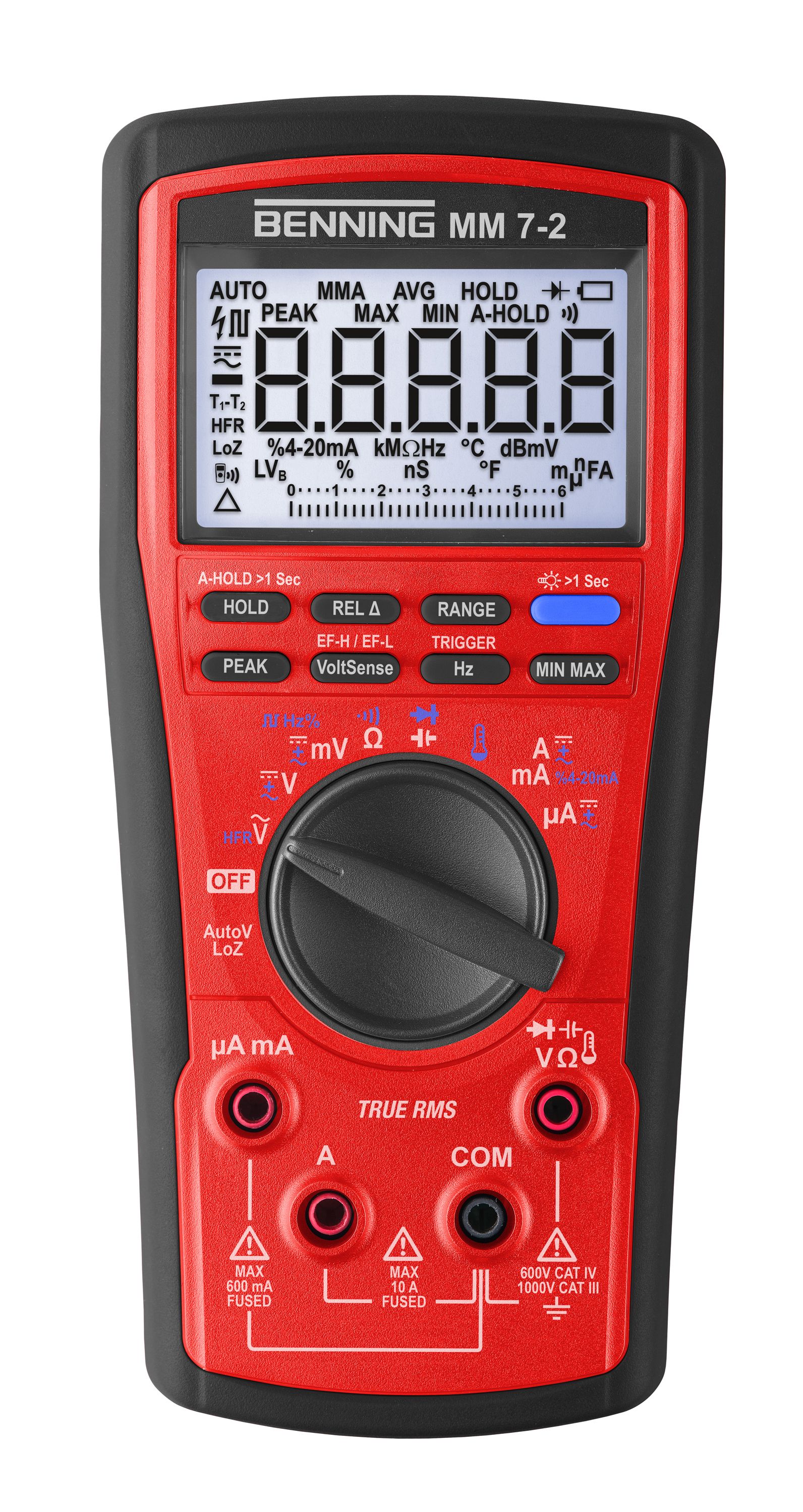 Multimeter digi 1000V/AC 1000V/DC 10A/AC 60MOhm man Durchgangsprüfung/Diodentest