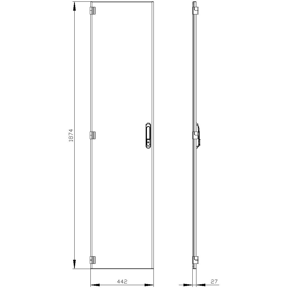 Anschlagtür IP55 ST H2xB0,45mm