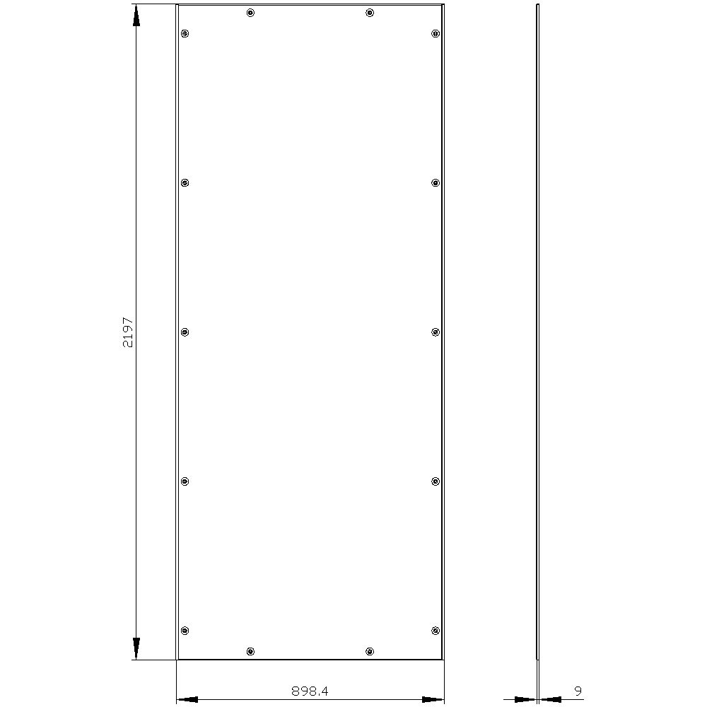 Seitenwand ST 0,9mm RAL7035 pulverbesch