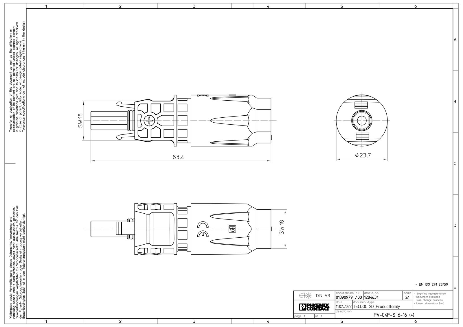 PV-Rundsteckkupplung Sunclix 6-16qmm 60A IP66 Federzugans Si ger