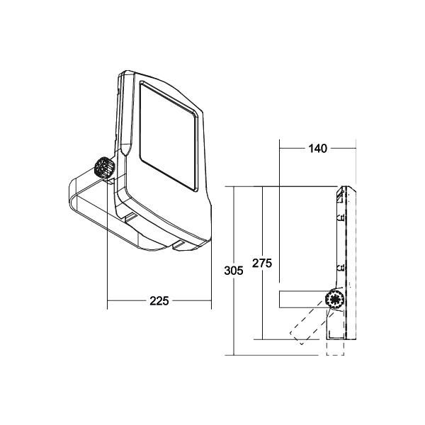 LED-Anbaustrahler 20W MATRIX 4000K 1LED 2710lm Konv Alu IP66 titan mt Direktans