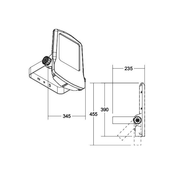 LED-Anbaustrahler 50W MATRIX 4000K 1LED 8466lm Konv Alu IP66 titan mt Direktans