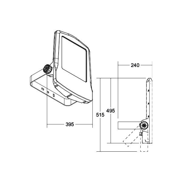 LED-Anbaustrahler 100W MATRIX 3000K Konv 13380lm 1LED Alu IP66 titan mt Direktans