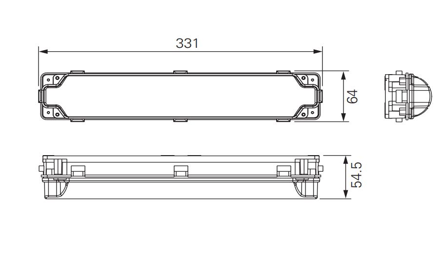 LED-Sicherheitsleuchte 5,8W 6500K 410lm IP54 4LEDs Wandanbau/Deckenanbau 32m