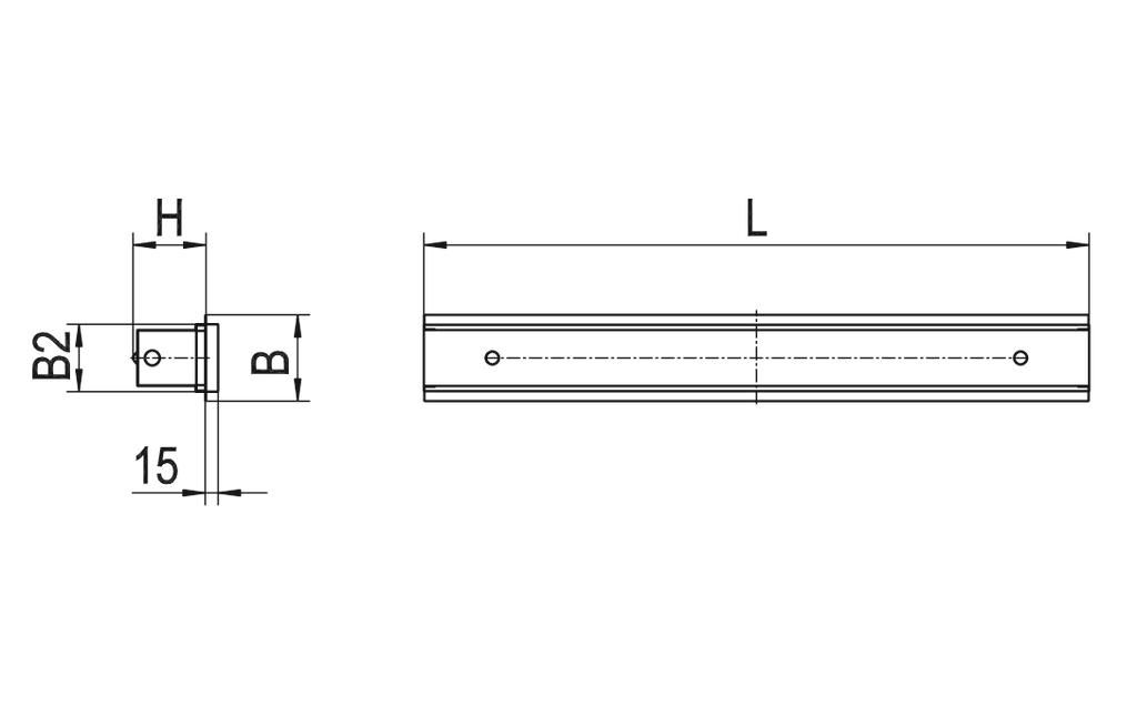LED-Deckeneinbauleuchte 15W ws Konv IP54 637x105x95mm