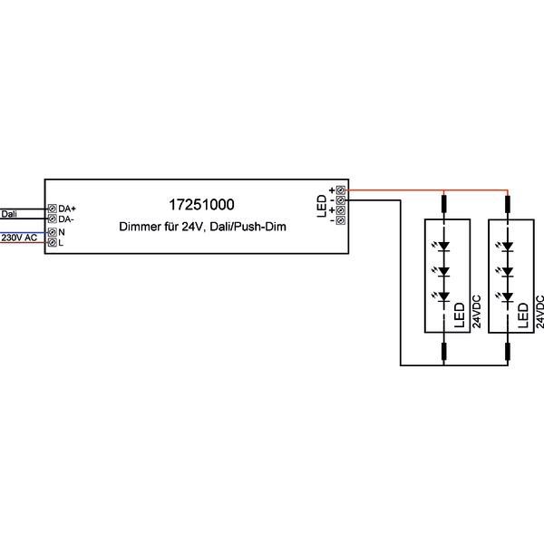 LED-Steuerung 1-80W 24V IP20 DALI Kstgeh Dimmung DALI stat 290x45x31mm