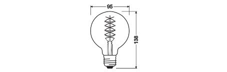 LED-Kugellampe FM E27 G95 Vintage 1906 7,8W 1800K Filamentlampe ws 360lm kl AC