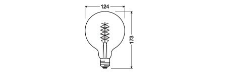 LED-Kugellampe FM E27 G12 Vintage 1906 7,8W 1800K Filamentlampe G125 ws 360lm