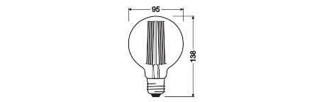 LED-Kugellampe FM E27 G95 Vintage 1906 11W 1800K Filamentlampe ws 500lm kl 320°