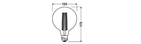 LED-Kugellampe FM E27 G12 Vintage 1906 8,8W 2200K Filamentlampe G125 ws 806lm