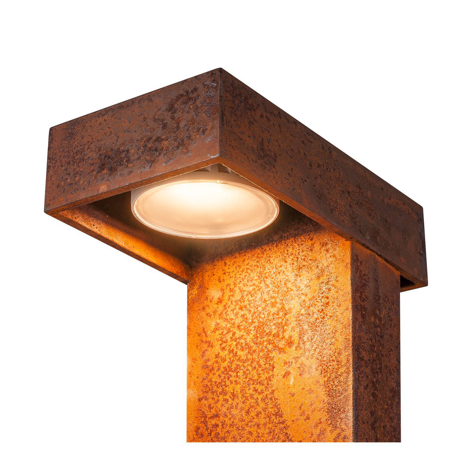 LED-Pollerleuchte 8,8W IP55 3000K 470lm rost ST 1LED Kst_strukt BWM