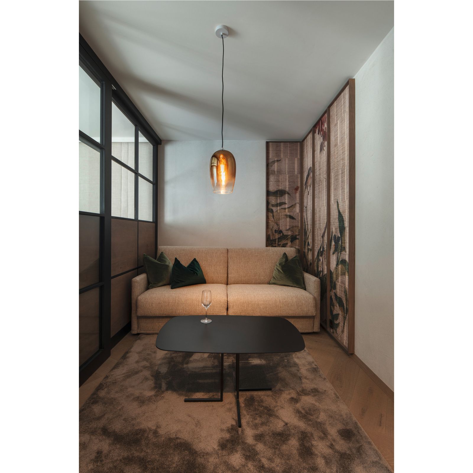 LED-Pendelleuchte 15W ms E27 sym IP20 1LED LED austauschbar messing Ø180mm