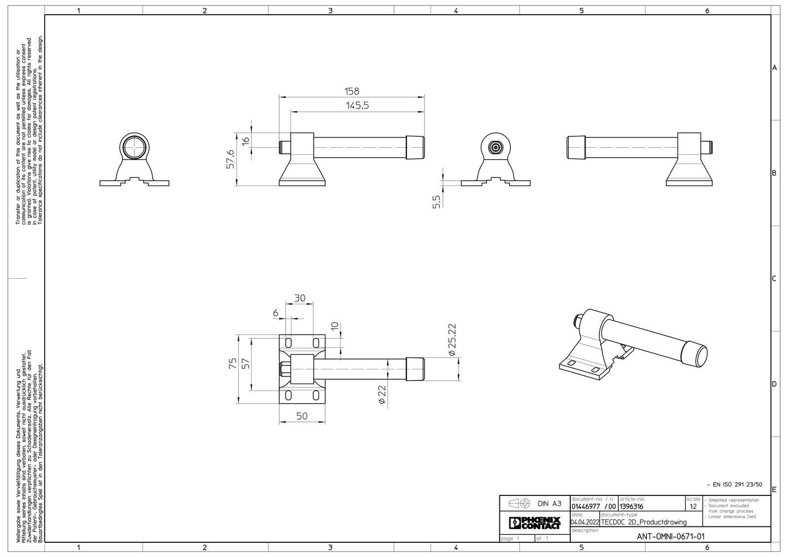 WLAN-Antenne 2dB Indoor Outdoor Stecker