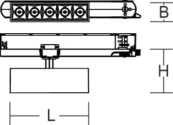 LED-Schienenstrahler 25W BeamLine Slim 2700K Dimmung DALI 2LEDs 1900lm Alu IP20