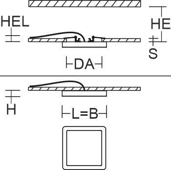 LED-Einbaustrahler 14-22W TRIXY 1LED Kst 3000-4000K 2550lm IP20 ws Ø/EB120-260mm