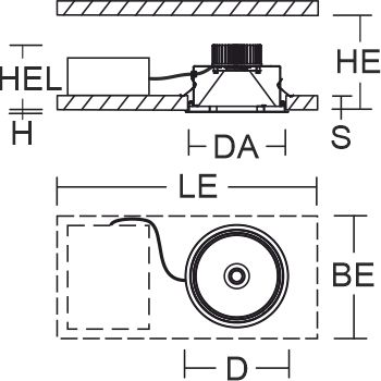 LED-Einbaustrahler 11-39W Pascala EVO ws 4000K 5150lm 1LED Alu IP20 mt RF:matt