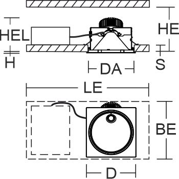 LED-Einbaustrahler 39W Pascala EVO 4000K 4950lm Dimmung DALI 1LED Alu IP20 ws mt