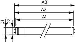 LED-Röhrenlampe G13 T8 15,5W 4000K ws AC 1800lm E mattiert 240° Ø28x1200mm